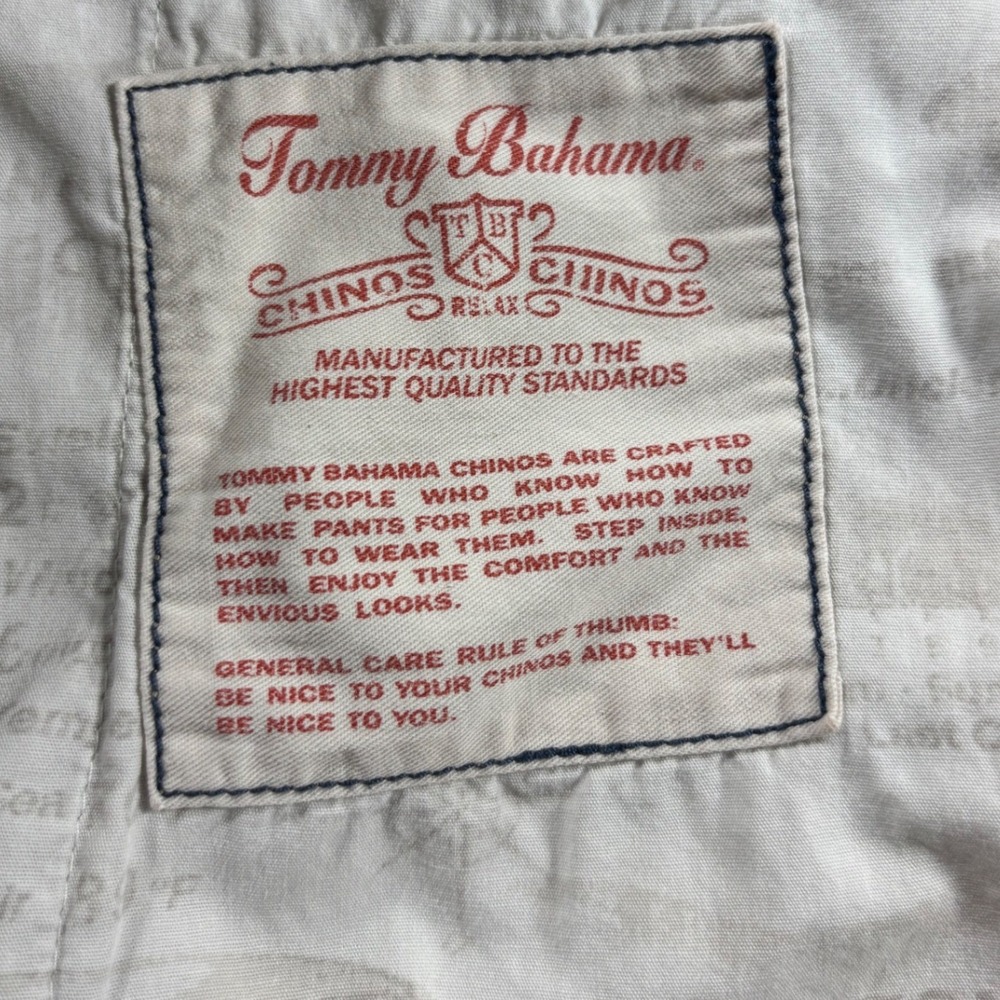 Tommy Bahama Relax Chinos Mens 38x30 Light Tan Flat Front Cotton Pants - Picture 8 of 9